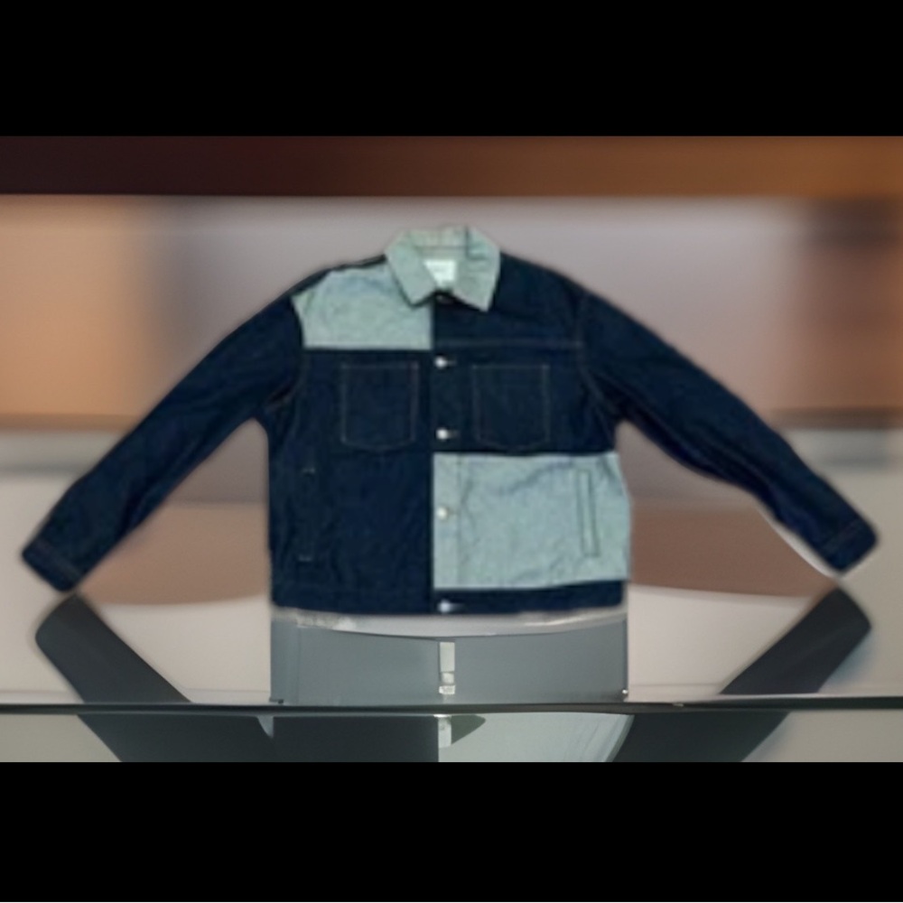 WeSC Jean Jacket Indigo Block Button Front & Cuffs Trucker Denim Jacket💯Cotton